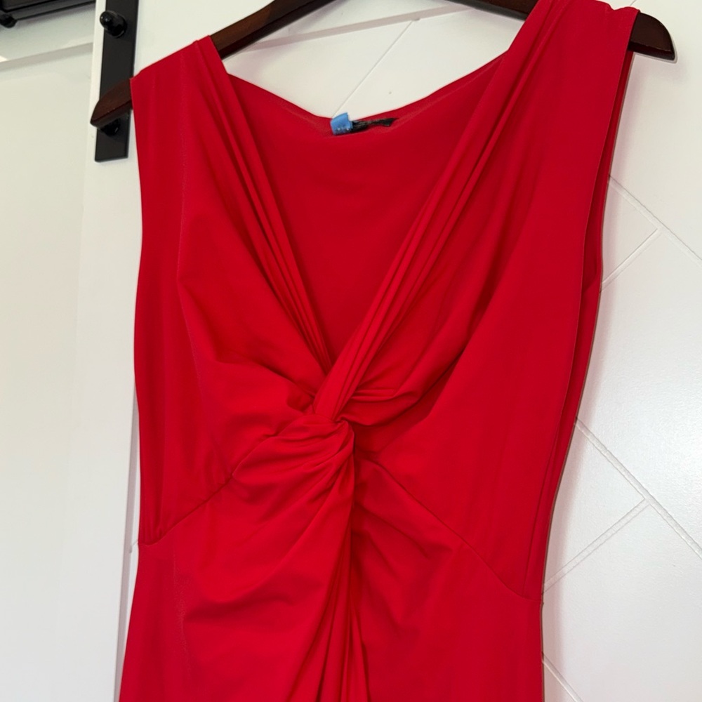 Chiara Boni La Petite Robe Opera Column maxi Gown geranium red size 46 / U.S. 10 - Picture 9 of 15